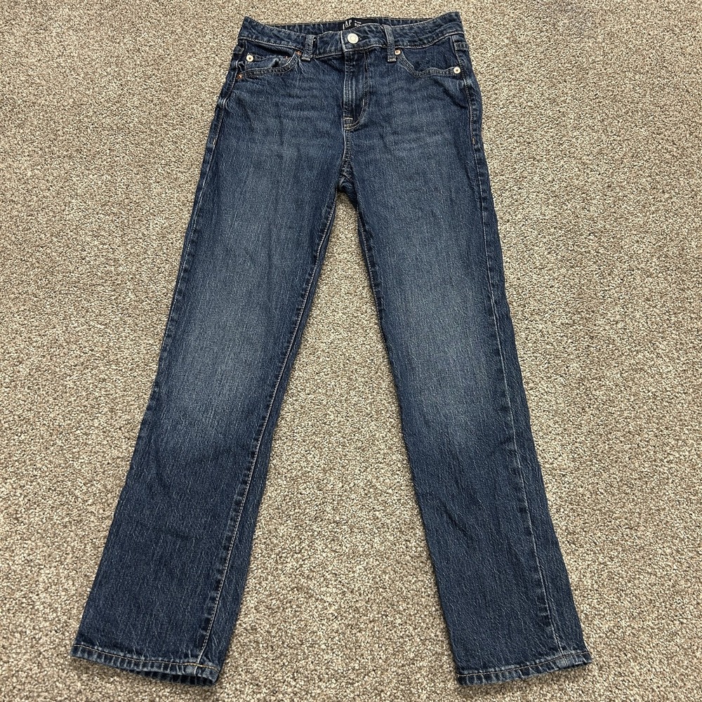 Gap Slim Boyfriend Jeans Womens 0 Med Wash Blue Stretch Denim Pants 5-Pocket
